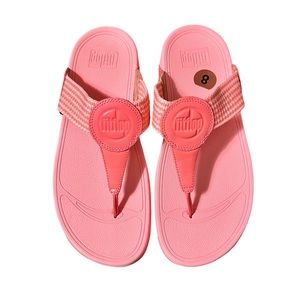 Fitflop Walkstar Finestripe Sandals Size 8 in Sunshine Coral